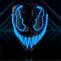 LED Venobat Maske als Halloween Kostüm - mit 3 Lichteffekten - blau